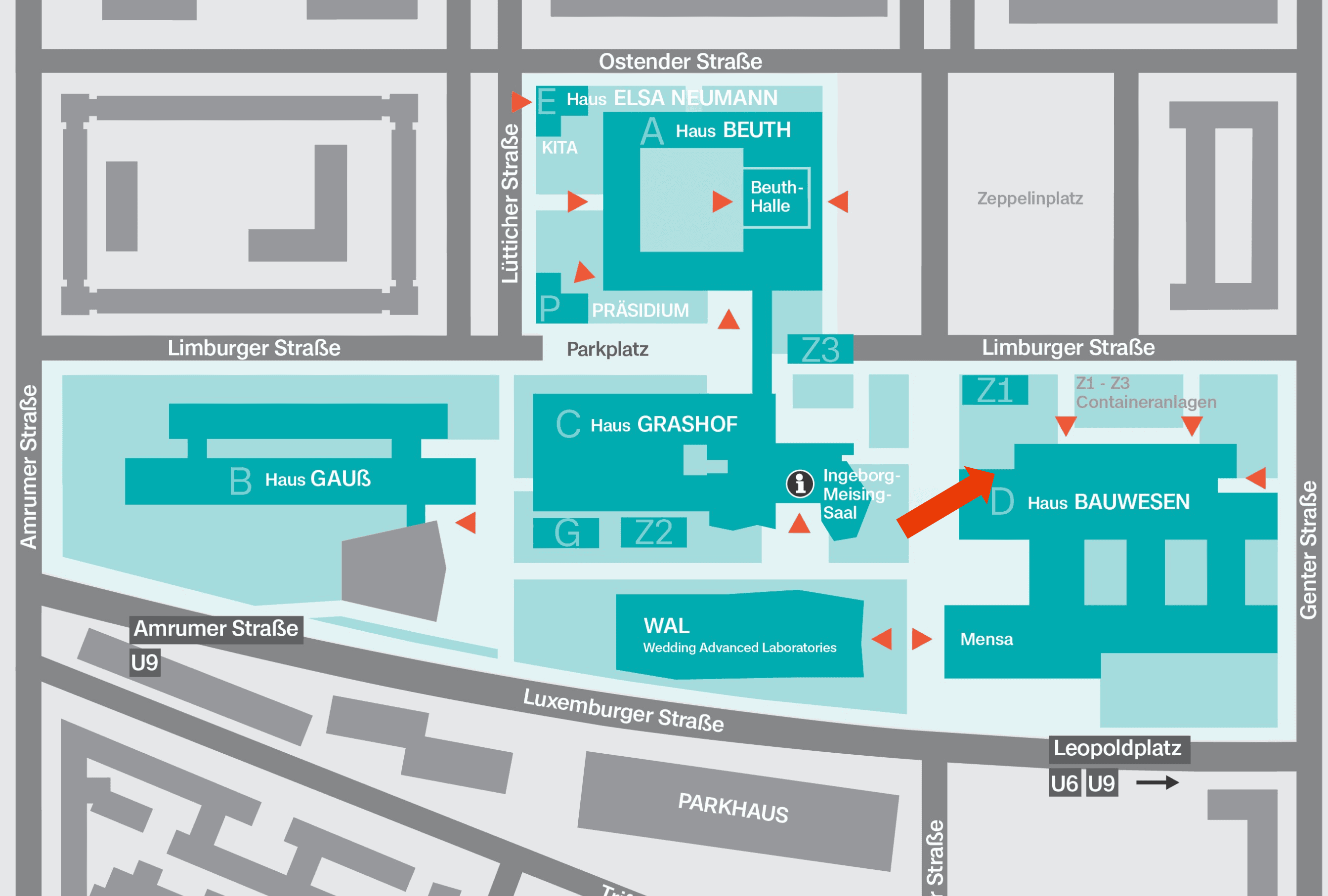 Lageplan des Fernstudieninstituts